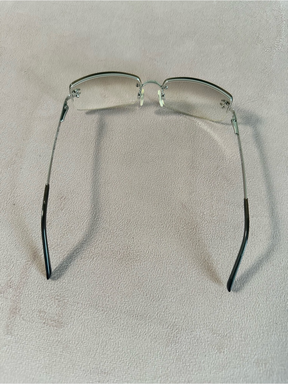 Rimless Silver Crystal Chanel logo initial Women's Sunglasses - Silver - Picture 4 of 9